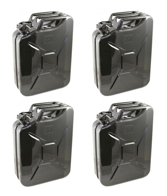 LOT of 4 New Black NATO 5 Gallon Jerry Can 20L Army Authentic